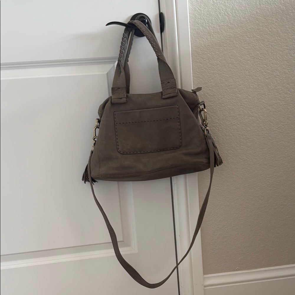 Carla Mancini Taupe Braided-Handle Women’s Shoulder Bag